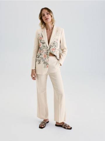 Reserved - LADIES` TROUSERS - кремовий - 282FT-01X Reserved - LADIES` TROUSERS - кремовий - 282FT-01X