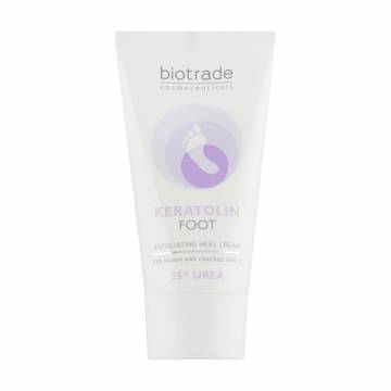 Отшелушивающий крем для ног Biotrade Keratolin Foot Exfoliating Heel Cream с мочевиной 25%, для смягчения стоп и пяток, 50 мл