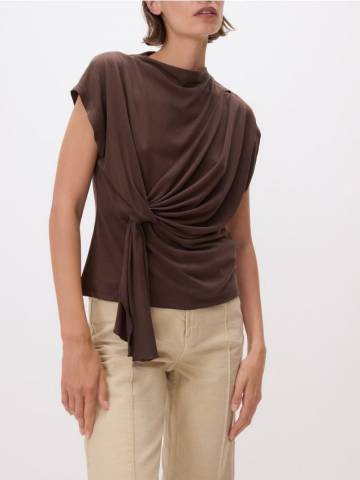 Reserved - LADIES` BLOUSE - коричневий - 482GA-88X