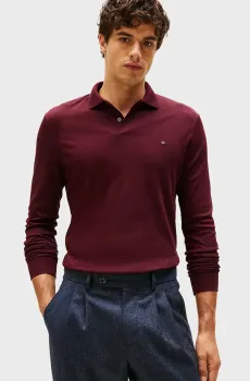 Мужское бордовое поло LIQUID Бордовый M Tommy Hilfiger MW0MW37317