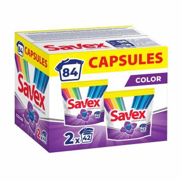 Капсулы для стирки Savex Premium Color, 84 цикла стирки, 2*42 шт