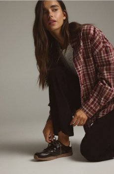 Reserved - Шкіряні кросівки - темно коричневий - 025FG-89X