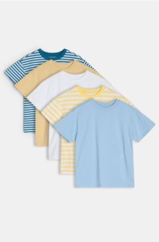 Бавовняні футболки 5 pack - блакитний