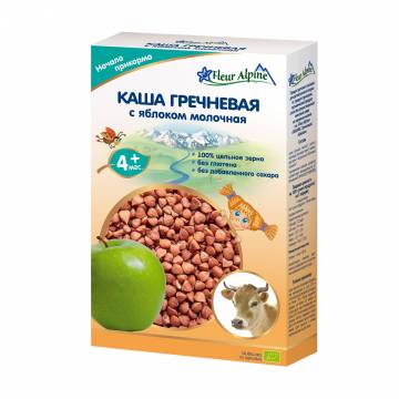 Детская молочная каша Fleur Alpine Гречневая с яблоком, с 4 месяцев, 200 г Детская молочная каша Fleur Alpine Гречневая с яблоком, с 4 месяцев, 200 г