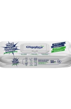Универсальные влажные салфетки для уборки Giggles, 50 шт