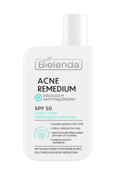 Легкий увлажняющий и защитный крем для лица Bielenda Acne Remedium Face Cream, SPF 50, 40 мл