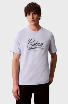 Мужская голубая футболка SCRIPT Голубой M Calvin Klein Jeans LV04RE804G