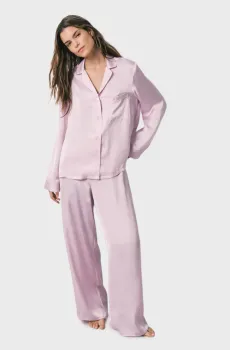 Женская сиреневая пижама (рубашка, брюки) Сиреневый M womensecret 2543705