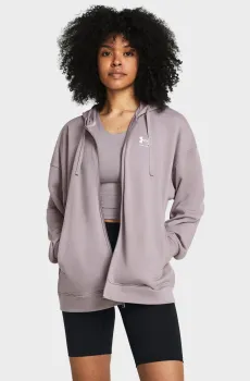 Женское пудровое худи UA Rival Terry OS FZ Hooded Розовый S Under Armour 1386043-015