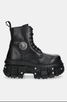 Кожаные полусапоги New Rock ITALI NEGRO GRUESO, TANK CASCO NEGRO TORNILLOS