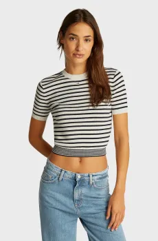 Женская футболка в полоску TJW ESSENTIAL SS SWEATER Разноцветный L Tommy Jeans DW0DW19336