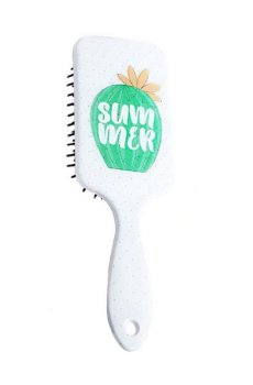 Массажная щетка для волос Cosmo Shop Summer прямоугольная, 22*7 см, белая, 1 шт (CS407S)