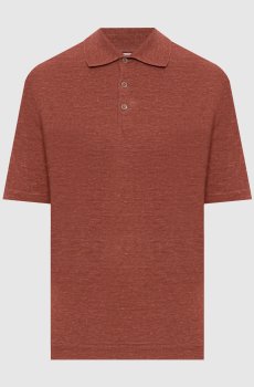 Красное поло с льном