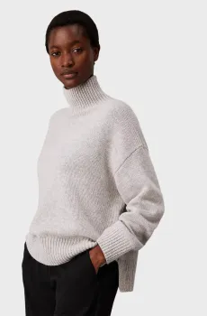 Женский серый шерстяной свитер CASHMERE BLEND HIGH-NECK Серый S Calvin Klein K20K207987