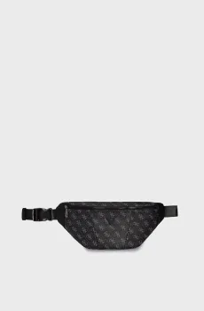 Мужская черная поясная сумка с узором TORINO MEDIUM BUM BAG Черный ONESIZE Guess HMEVZLP3431