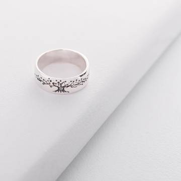 Серебряное кольцо-оберег ручной работы "Древо жизни" 111996 Серебряное кольцо-оберег ручной работы "Древо жизни" 111996