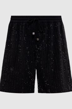 Черные пляжные шорты MALIBU с кристаллами