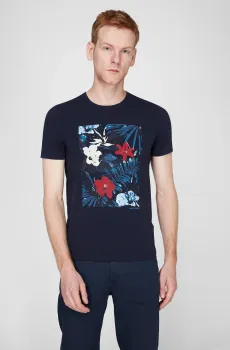 Мужская темно-синяя футболка Синий L Pierre Cardin PC.-C5 21080.2104