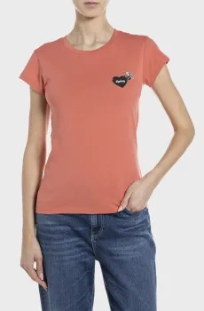 Женская коралловая футболка Коралловый XL Replay W3397G.000.20994