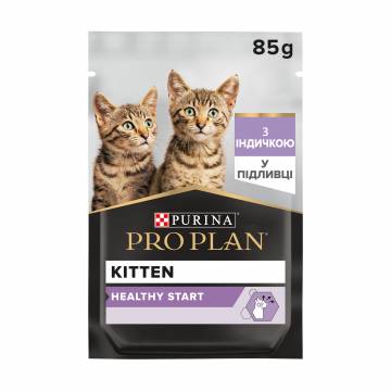 Влажный корм для котят Pro Plan Kitten Healthy Start с индейкой, кусочки в подливке, 85 г Влажный корм для котят Pro Plan Kitten Healthy Start с индейкой, кусочки в подливке, 85 г