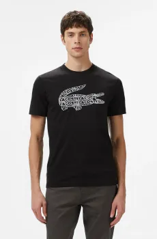 Мужская черная футболка Черный M-L Lacoste TH0508031