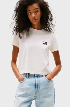 Женская белая футболка TOMMY US FLAG Белый XS Tommy Jeans DW0DW21423