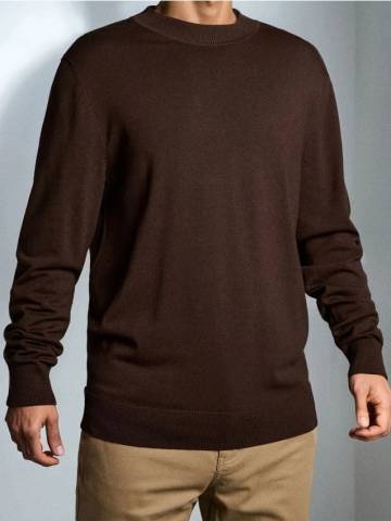 Півгольф з віскози у стилі basic - темно коричневий