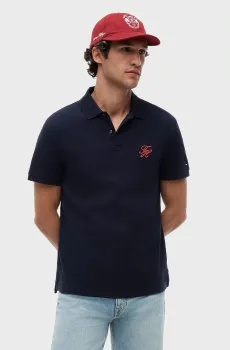 Мужское темно-синее поло SCRIPT Синий S Tommy Hilfiger MW0MW43046