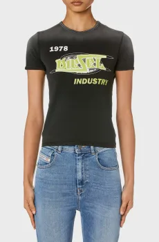 Женская черная футболка T-UNCUTIES-P4 TOP Черный XS Diesel A15383 0QJAP