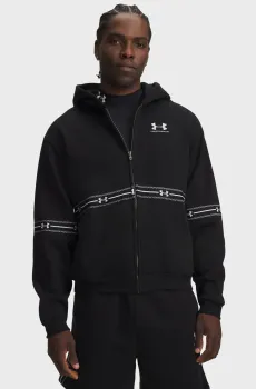 Мужское черное худи UA Icon Flc Taped FZ Черный S Under Armour 6013459-008