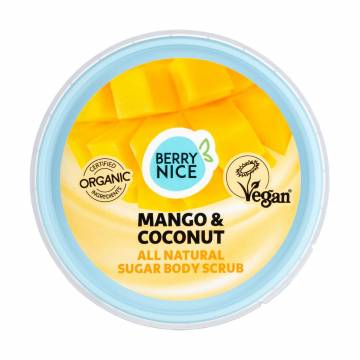 Сахарный скраб для тела BERRY NICE All Natural Sugar Body Scrub Mango & Coconut, 250 мл Сахарный скраб для тела BERRY NICE All Natural Sugar Body Scrub Mango & Coconut, 250 мл