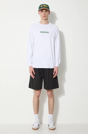 Хлопковый лонгслив Maharishi Woodblock Dragon L/S цвет белый с принтом 1277.WHITE Хлопковый лонгслив Maharishi Woodblock Dragon L/S цвет белый с принтом 1277.WHITE