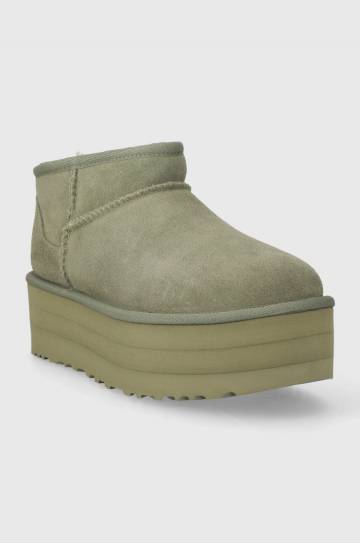 Замшевые сапоги UGG Classic Ultra Mini Platform цвет зелёный 1135092 Замшевые сапоги UGG Classic Ultra Mini Platform цвет зелёный 1135092