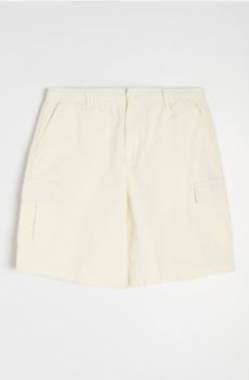 Бавовняні шорти карго - кремовий
