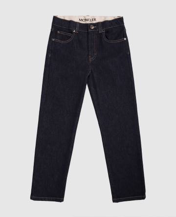 Детские синие джинсы с нашивкой логотипа Детские синие джинсы с нашивкой логотипа