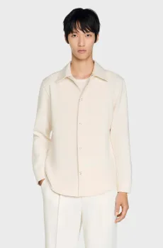 Мужская белая рубашка Белый L Sandro SHPCM00935_Ecru