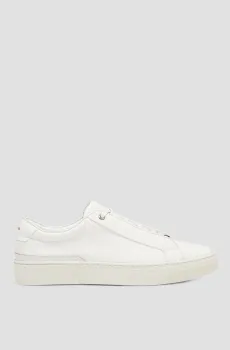 Мужские белые кожаные сникерcы Белый 39 BOSS 50504331;112