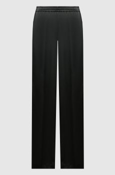 Зеленые спортивные штаны из шелка с лампасами