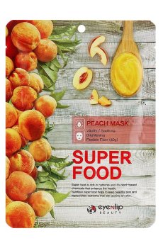 Тканевая маска для лица Eyenlip Super Food Peach Mask c экстрактом персика, 23 мл