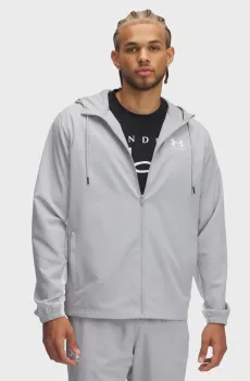 Мужская светло-серая ветровка UA Rival Wvn Windbreaker Серый M Under Armour 1390149-011