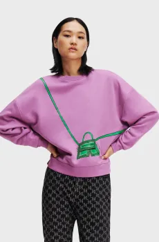 Женский сиреневый свитшот Сиреневый L Karl Lagerfeld 236W1830