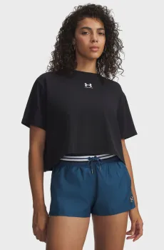 Женская черная футболка UA Rival Boxy Tee Solid Черный XS Under Armour 6011064-001