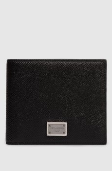 Черный кожаный протмон с пластиной логотипа