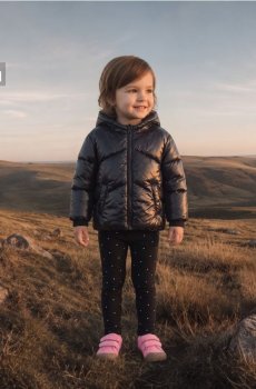 Квітована куртка puffer з капюшоном - чорний