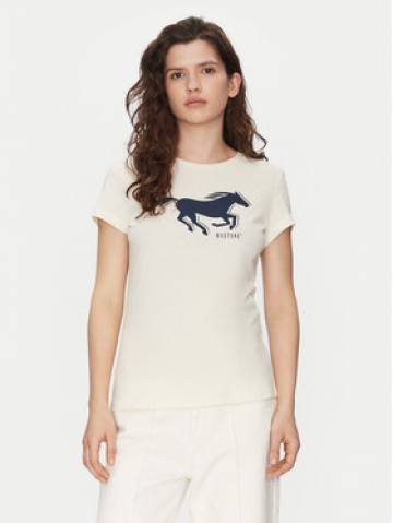 Mustang Футболка Loa 1016136 Écru Slim Fit Mustang Футболка Loa 1016136 Écru Slim Fit