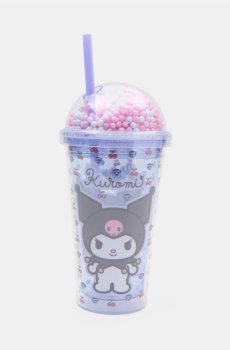 Горнятко з кришкою та соломинкою Kuromi - різнобарвний