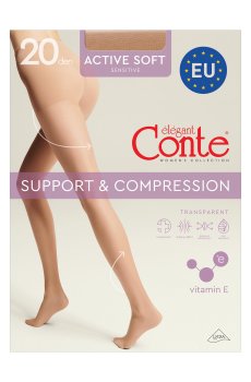 Колготки женские Conte elegant Астіѵе Soft с утягивающими шортиками 20 DEN, Natural, размер 2