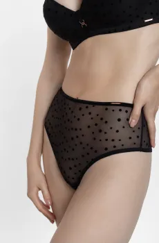 Женские черные трусики в горошек Черный 38 MARC&ANDRE S24-0791-O2-STL-LZ