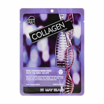 Тканевая маска для лица May Island Real Essence Collagen Mask Pack с коллагеном, 25 мл Тканевая маска для лица May Island Real Essence Collagen Mask Pack с коллагеном, 25 мл