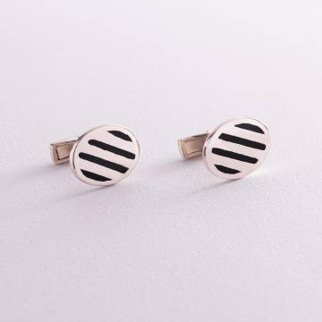 Серебряные запонки с эмалью 25002 Серебряные запонки с эмалью 25002